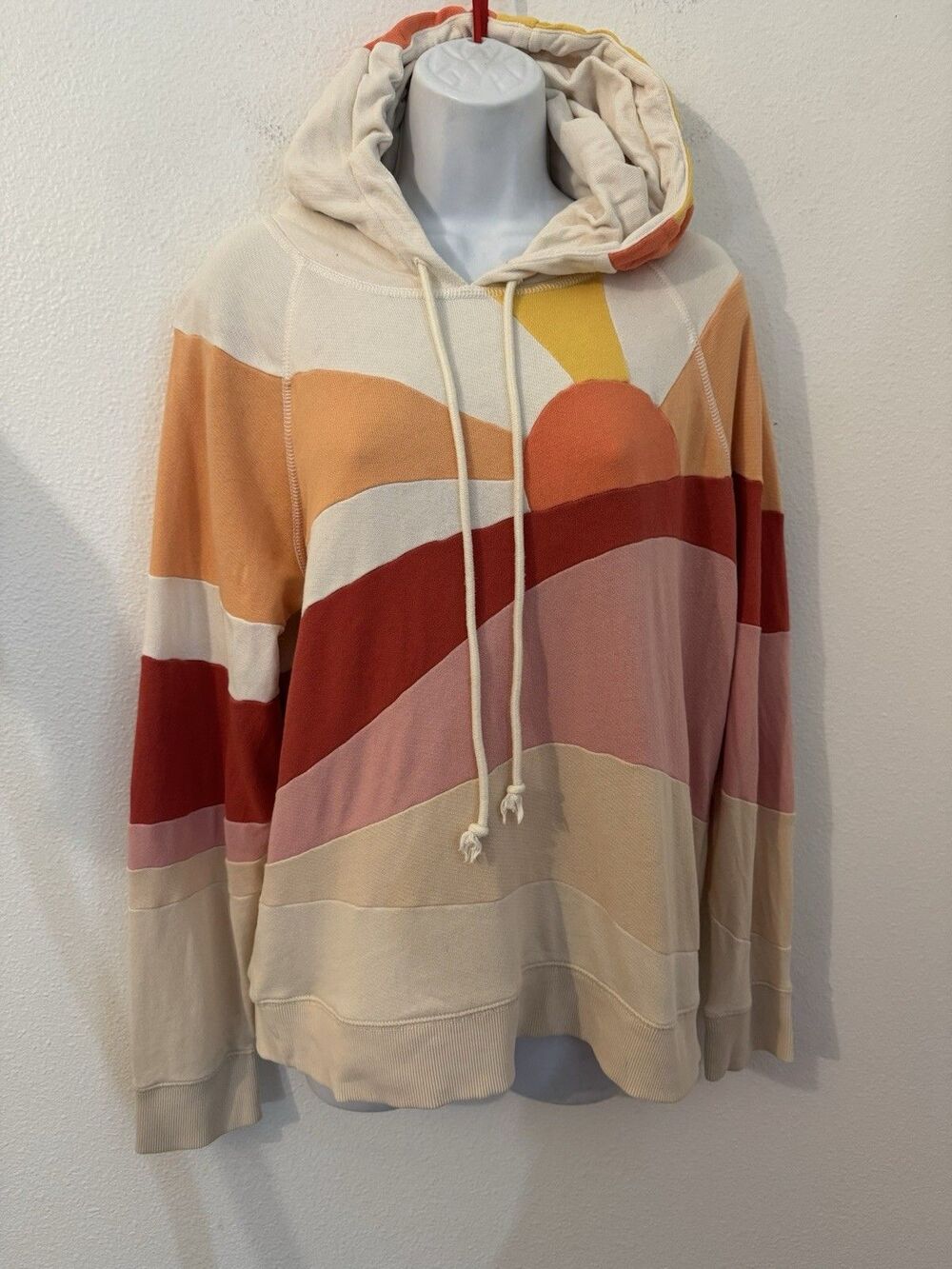 Faherty Women Sun and Sea Soleil Coastal Beach Sweatshirt Hoodie Size Medium EUC